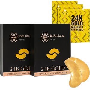 BeFabLuxx Under Eye Mas patches Eye Gel Pad (20pairs) 24K Golden Under Collagen